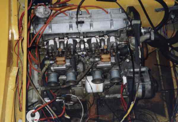 Overhead view of the engine